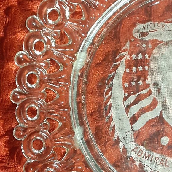 c1898 EGG & DART Commemorative Victory Plate SPAN/AMER. WAR Ad. G DEWEY 5" - Picture 2 of 4